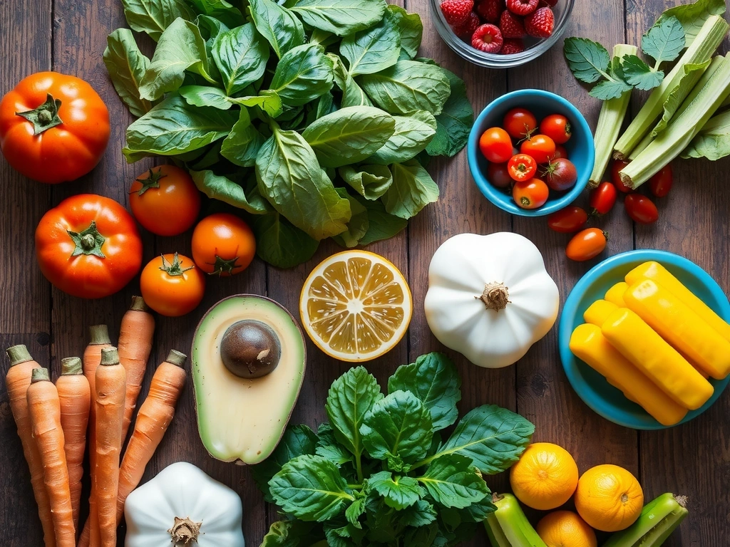 Frisches Bio-Gemüse auf Holztisch